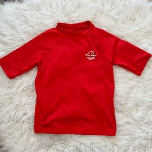 Red Swim Shirt UV Protection Art Class Size Small 6-7